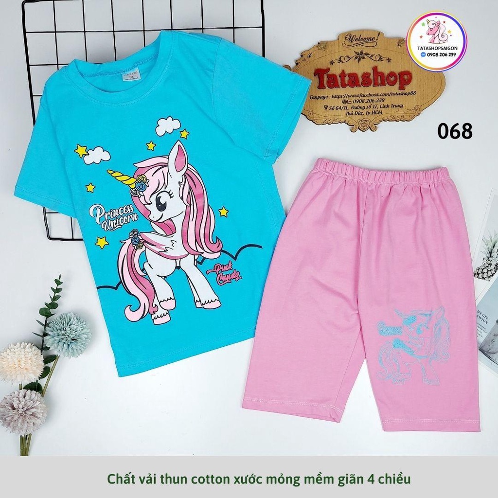 18 đến 38kg - Bộ ngố cho bé gái size đại thun cotton mỏng mềm 068