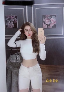áo crt dài tay hở lưng có mút