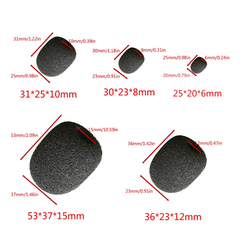 Set 10 vỏ bọc đầu micro thay thế bằng xốp cổ ngỗng
