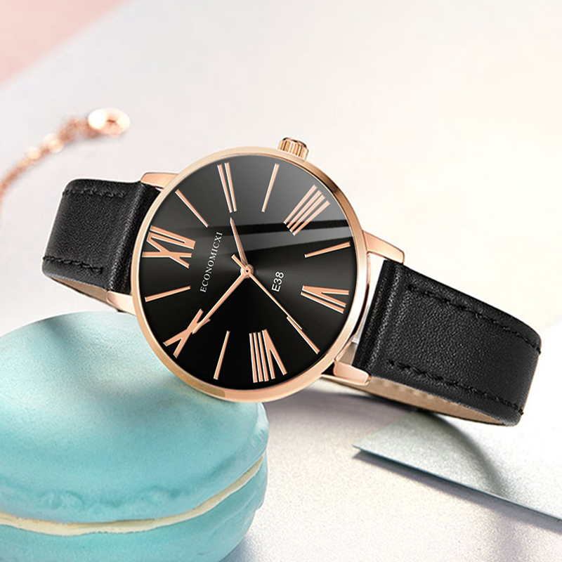 ZOLFA Elegant White Leather Ladies Watch Classic Black Women Quartz Wristwatch Analog Clocks Lady Wrist Exquisite Accessories Đồng hồ nữ