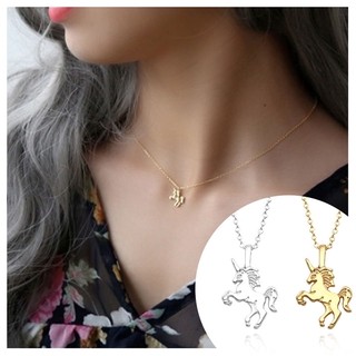 Vòng Cổ Kỳ Lân Gold Color Horse Pendant Necklace for Women Jewelry Animal Unicorn Necklaces Party Jewelry