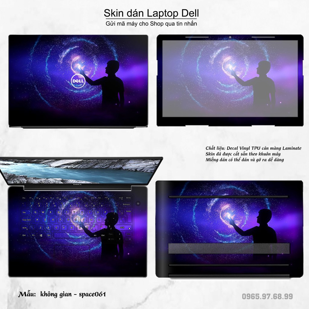 Skin dán Laptop Dell in hình không gian nhiều mẫu 11 (inbox mã máy cho Shop)