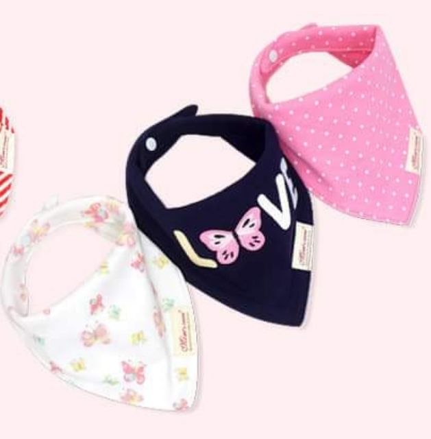 Sét 3 yếm momcare 2 mặt cotton cho bé