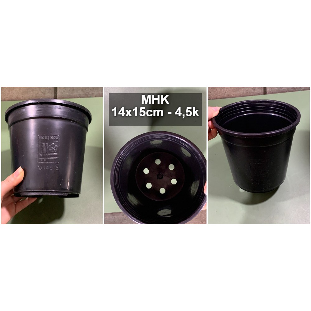 Chậu nhựa cứng 14x15 (cm) chậu cây Thakico !