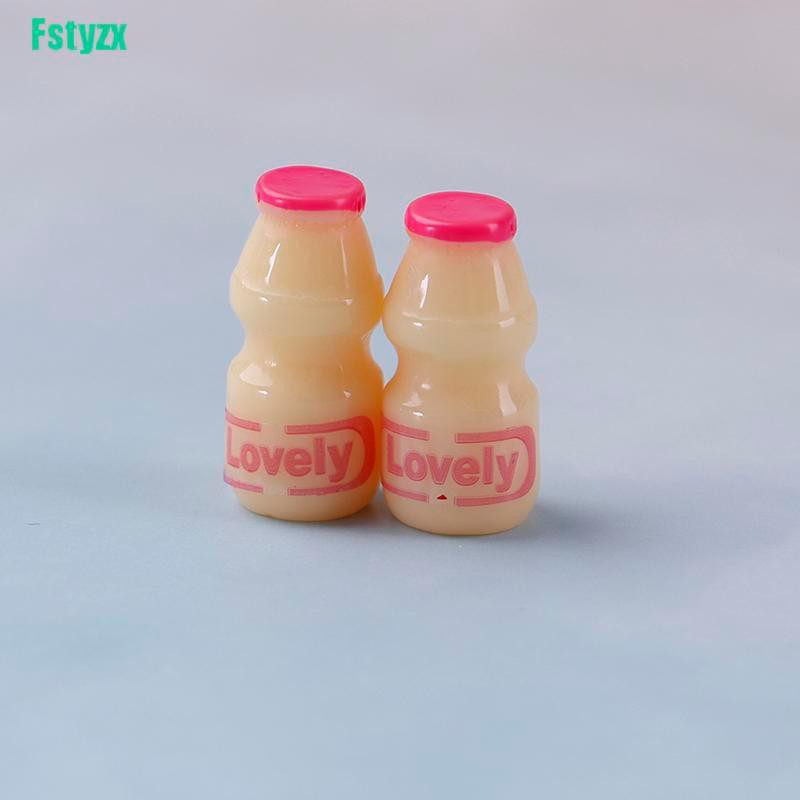 fstyzx 2PCS 1:12 Dollhouse miniature Japanese and Korean food accessories yogurt bottle