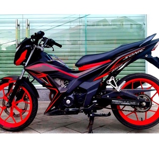 Tem Rời Honda Sonic Dán Xe Đen Nhám Phối Đỏ - Tem Chuẩn Hình