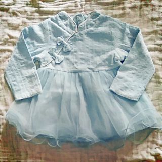 Đầm cổ tàu kiểu trung hoa cho bé