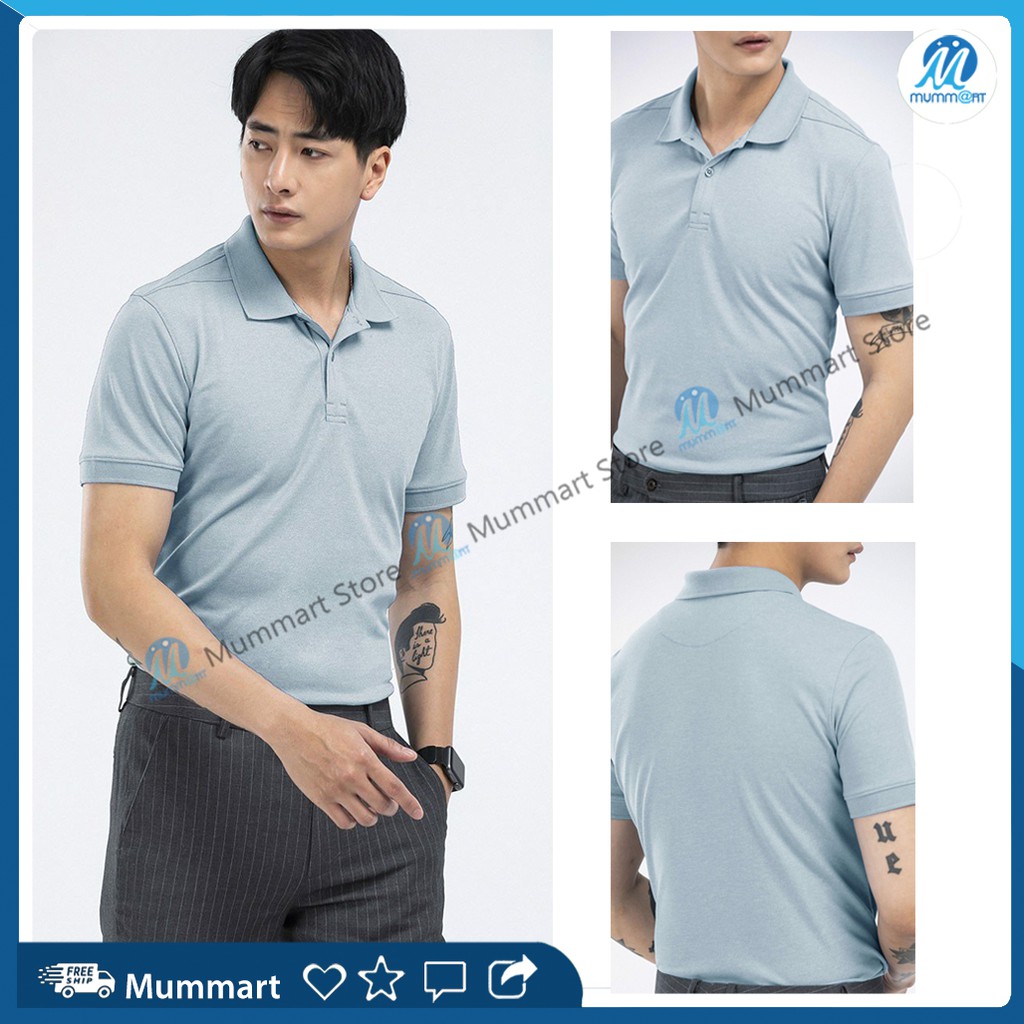 Áo thun nam có cổ vải thun cá sấu, dáng vừa, nguyên tem mác - Mummart