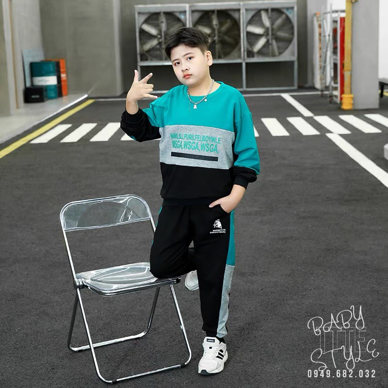 Bộ quần áo thu đông bé trai “SAWG“ 14-45kg, đồ dài tay ấm áp cho bé trai 4-14 tuổi. Vải da cá dày đẹp. Hàng may kỹ. B50