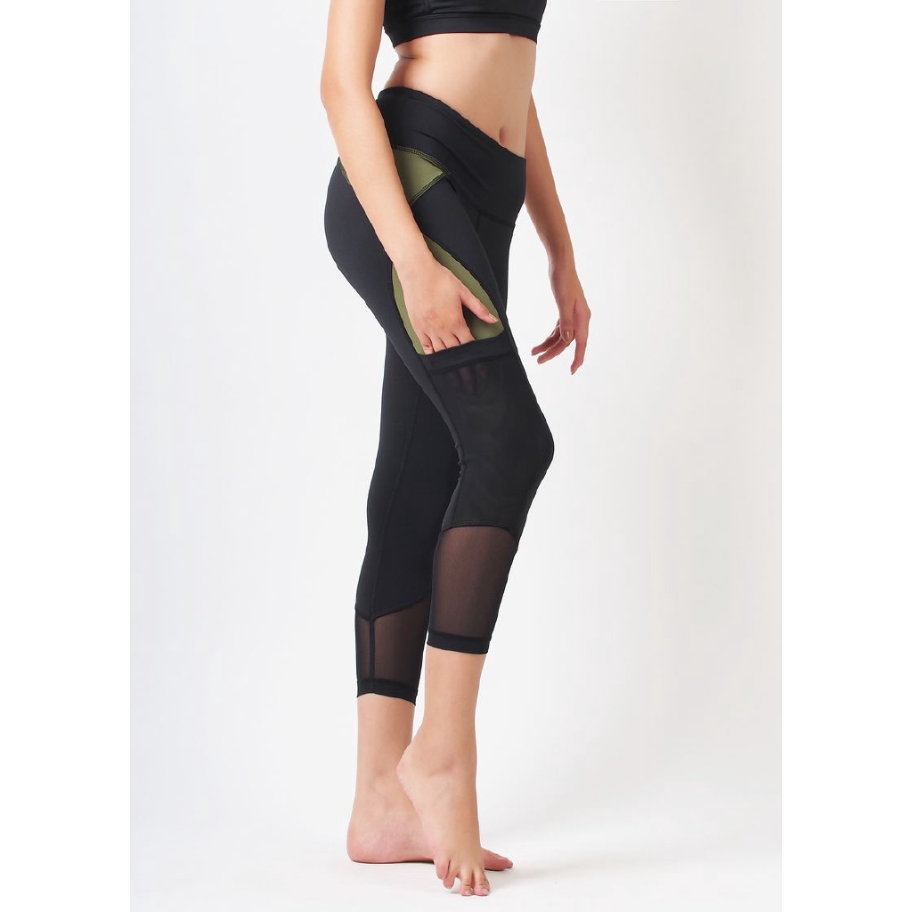 Legging lửng túi hông lưới ống