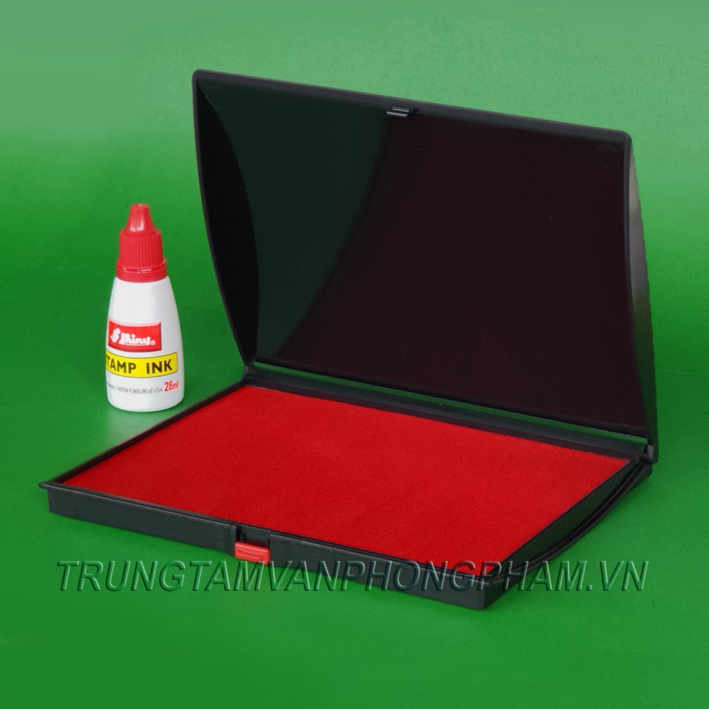 Khay tampon mực Shiny S4 hộp mực dấu kích thước to siêu lớn 128mm x 178mm Shiny Stamp Pad S-4 dùng dấu hoàn công