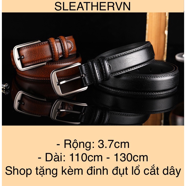 Dây Nịt Thắt Lưng nam Da Bò Khóa Kim KTM68 Bản Rộng 3.7cm Phong Cách Sang trọng Full Hộp