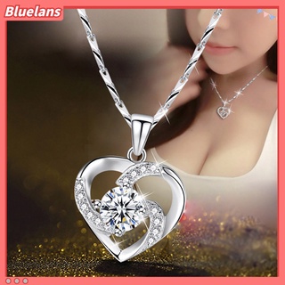 Mặt dây chuyền hình trái tim đính đá nhân tạo lấp lánh cho nữ