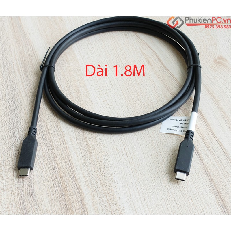 Cáp Type C sang Type C 1.8M hỗ trợ 4K60hz sạc PD 100W Macbook Air Pro, DELL XPS ra màn hình 4K 2K