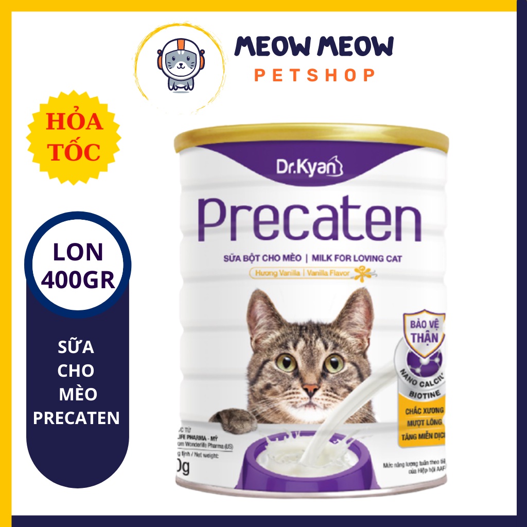 Sữa cho mèo Precaten | Lon 400gr | Sữa dinh dưỡng dành cho mèo.