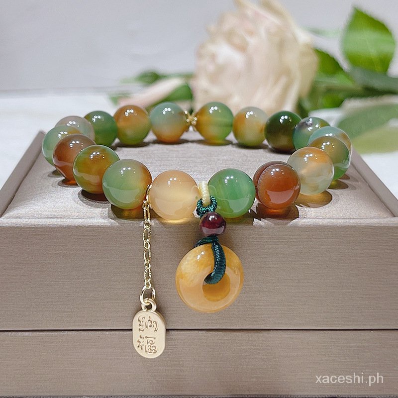 Vòng Đeo Tay Đá Mã Não Tự Nhiên Phong Cách Dân Tộc Độc Đáo