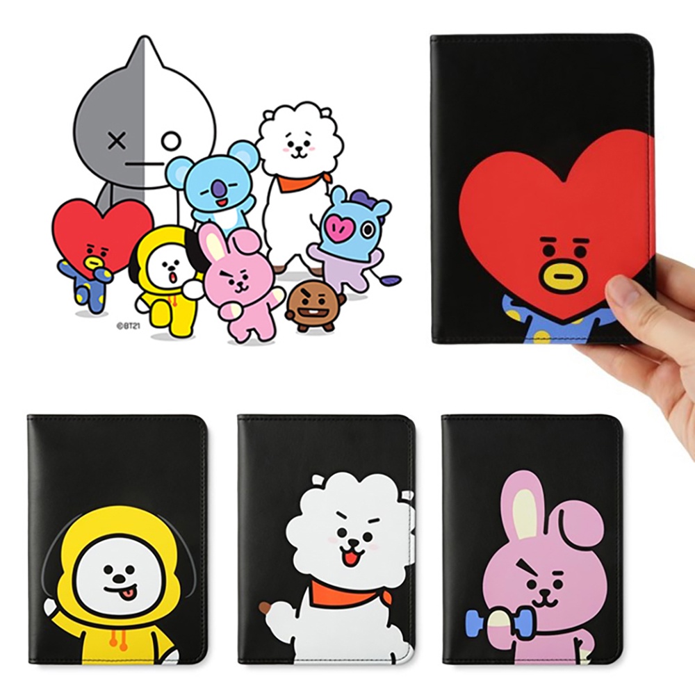 Ví Đựng Hộ Chiếu Họa Tiết Hoạt Hình BT21 Xinh Xắn