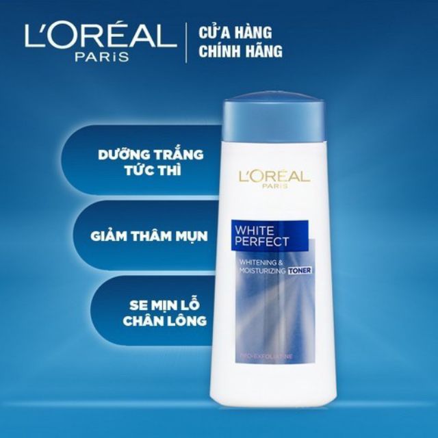 Nước hoa hồng dưỡng trắng da L'Oreal Paris White Perfect Whitening &amp; Moisturizing Toner 200ml