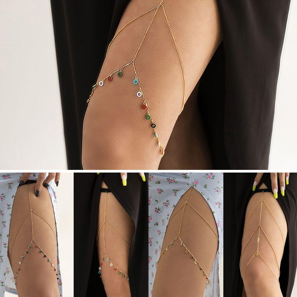 Chuỗi Vòng Đeo Đùi Co Giãn Nhiều Lớp Phong Cách Bohemia