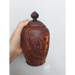 Bình gỗ cẩm - hũ đựng trà - chum gỗ cẩm siêu vân - Kiểu chum trơn S2