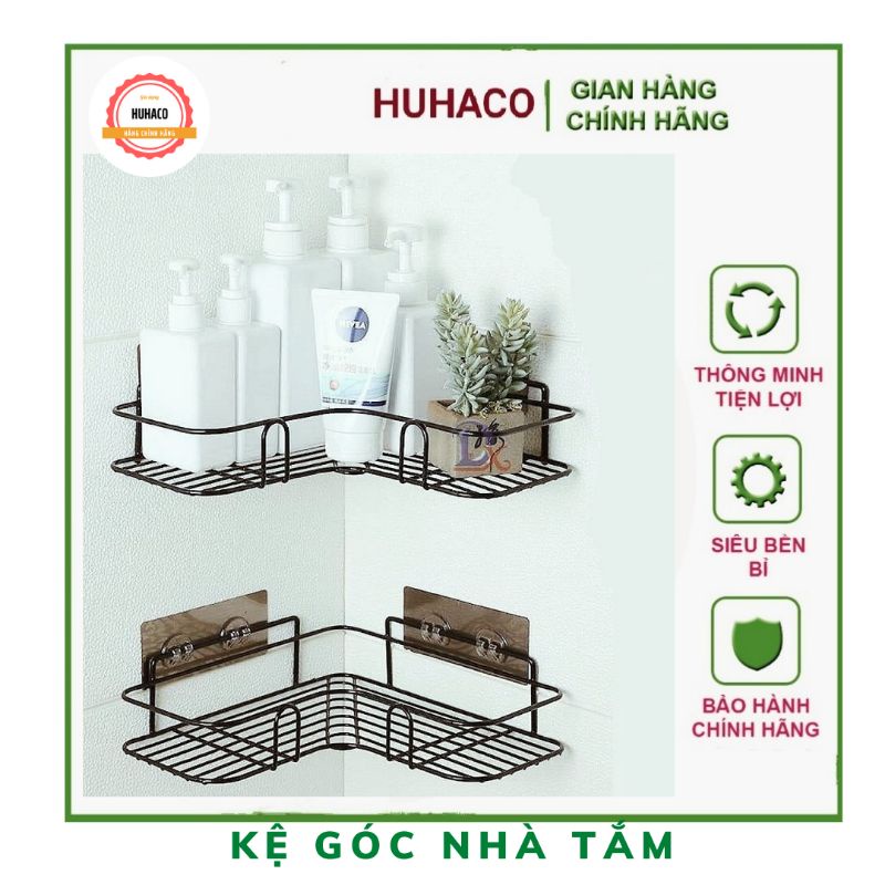 Kệ góc đựng đồ nhà tắm, Kệ gốc bếp thép không gỉ dán tường siêu chắc