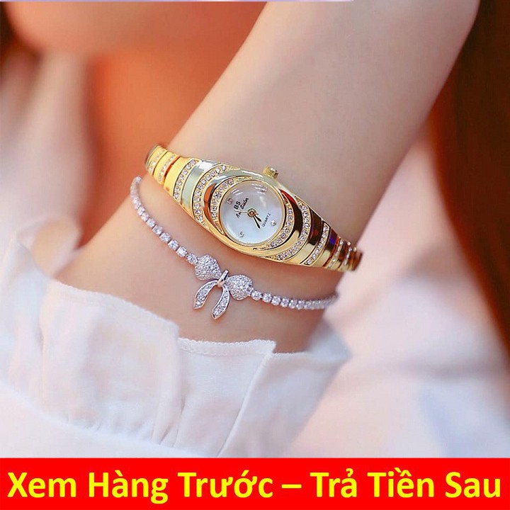 [ Tặng Vòng Tay ] Đồng Hồ Lắc Tay Nữ  Bee SiaTer Dây Đính Đá Sang Chảnh