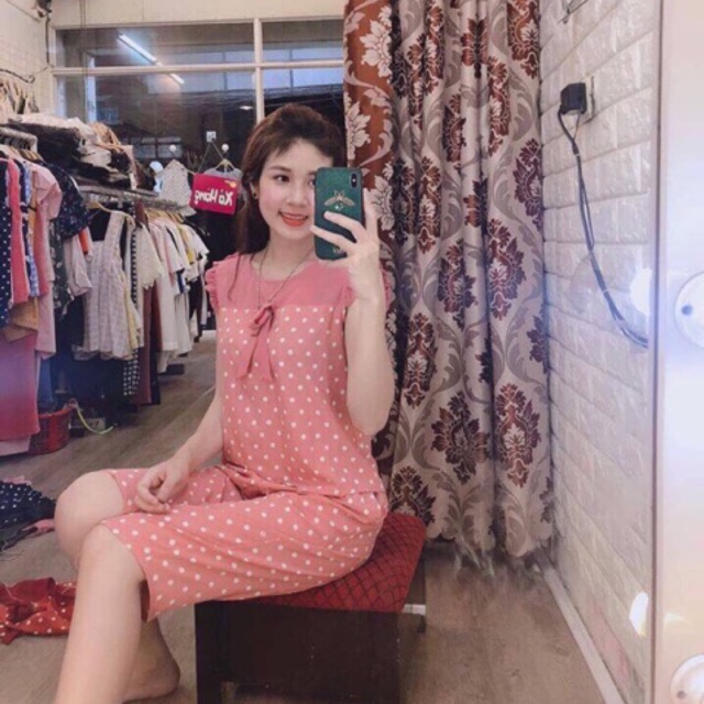 [Pijama] Bộ lửng chấm bi nhỏ trẻ trung