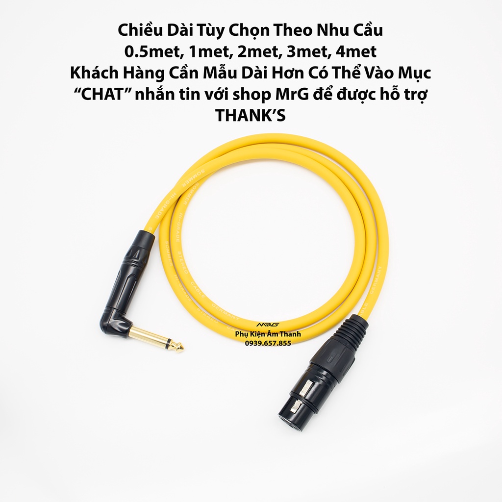 Dây Canon Cái Sang 6Ly Vuông, dài 1met, 2met, 3met, 5met. MrG