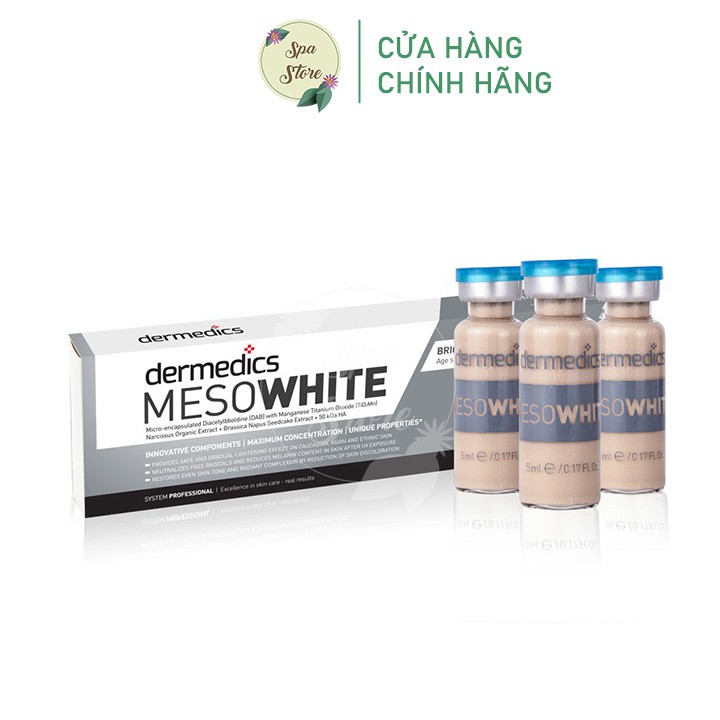 Serum Cấy Phấn Dermedics Mesowhite Cao Cấp Chính Hãng Hàn Quốc Dành Cho Spa Căng Bóng Da Trắng Hồng Hộp 5ML x 10 Lọ