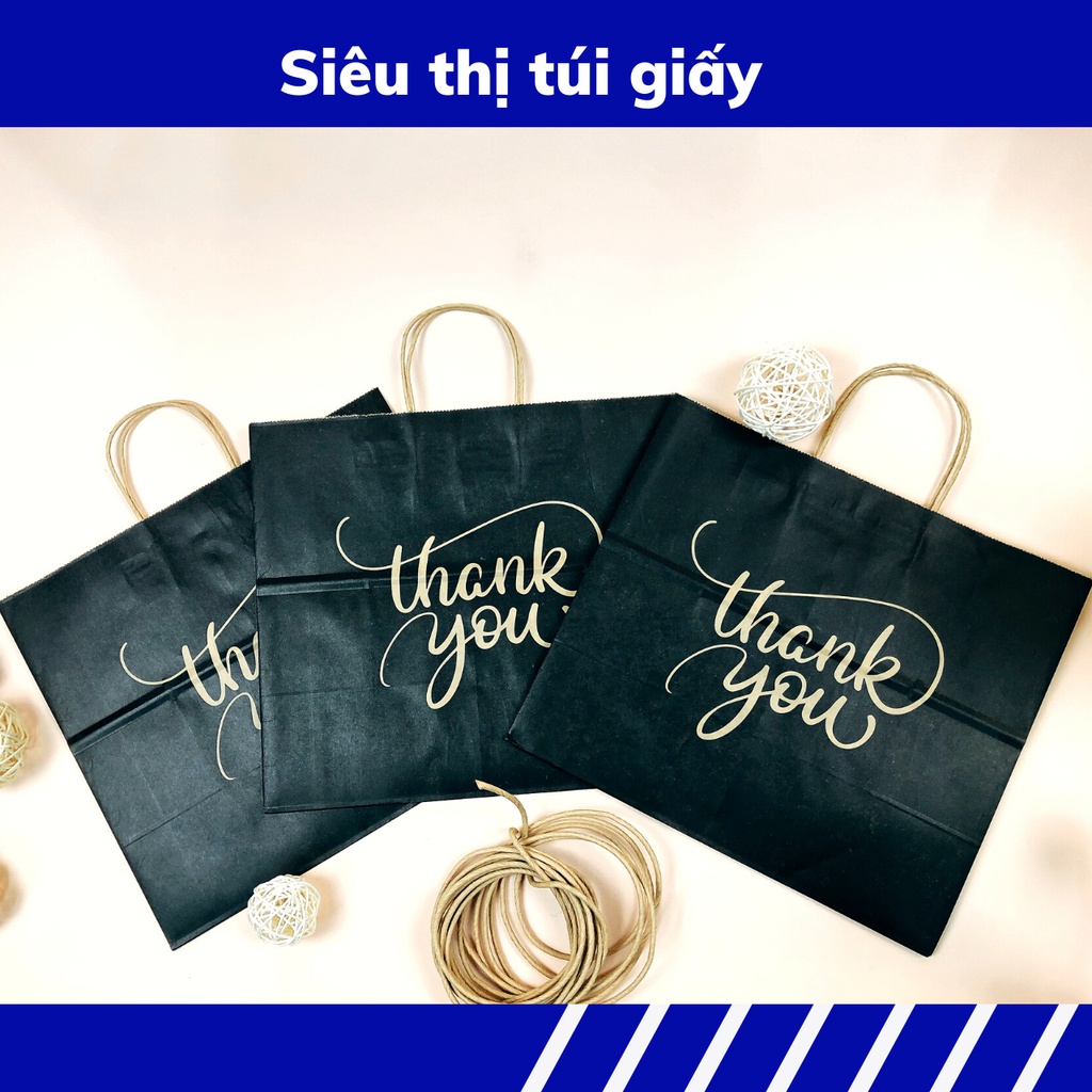 Túi Giấy Kraft đựng quà, sản phẩm, quần áo,. Thankyou có quai  (ẢNH THẬT SẢN PHẢM VÀ VIDEO)