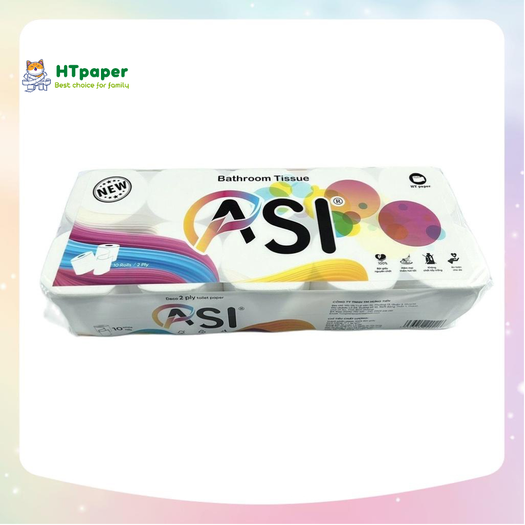 💥 Lốc 10 cuộn Giấy Vệ Sinh ASI 800gr không lõi/có lõi cao cấp mịn không bụi - HTpaper