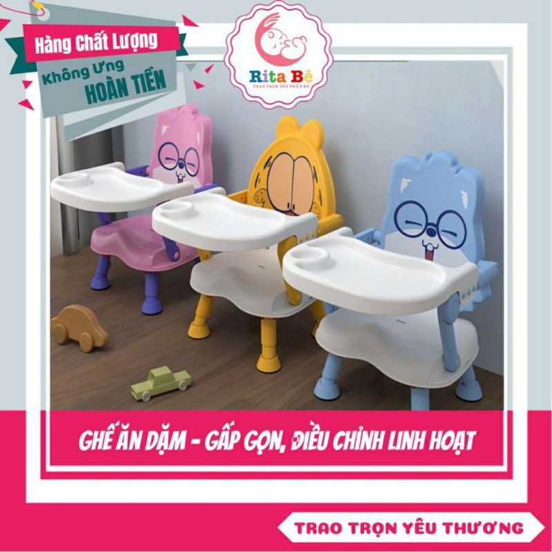 [FREE SHIP] Ghế ăn dặm BLW gấp gọn + cơi nới bàn ăn