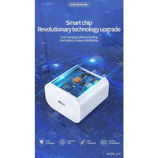 Củ sạc nhanh chính hãng Sendem C16 PD12W