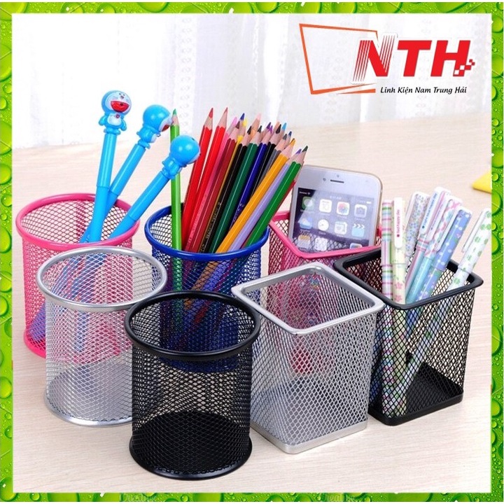 Hộp đựng bút lưới màu kim loại đa năng