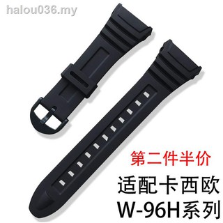 Dây Đeo Thay Thế Cho Đồng Hồ Thông Minh ▨☒Dây Đeo Cao Su PU Màu Đen Cho Đồng Hồ Casio 3239 W-96H 1A 2A 9A