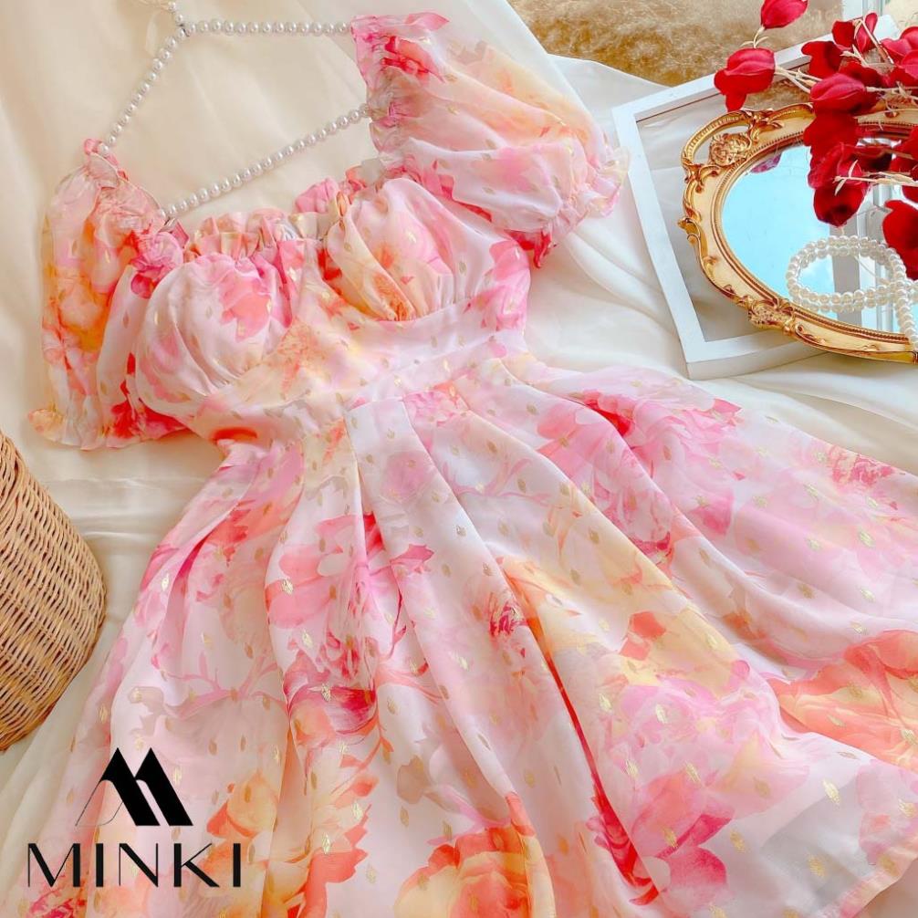 [TTTK] ĐẦM HOA HỒNG VOAN MÚT NGỰC - CHẤT LIỆU CAO CẤP - MÀU HỒNG BÁNH BÈO | BigBuy360 - bigbuy360.vn