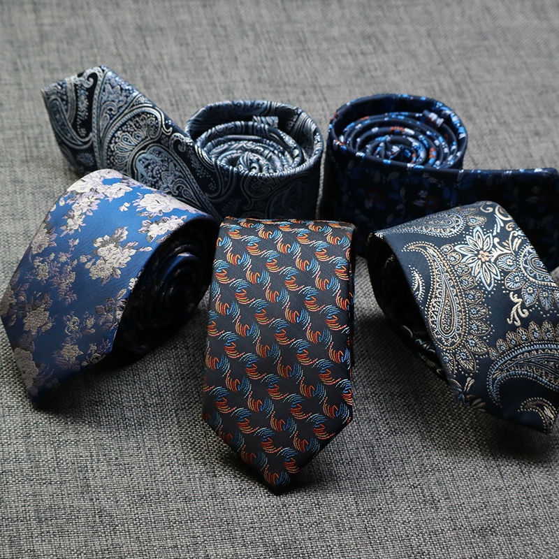 Cà Vạt Nam Bản Rộng 7CM Họa Tiết Hoa Văn Mới Lạ