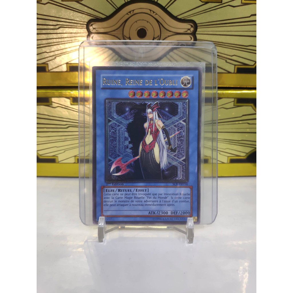 [ Dưa Hấu Yugioh ] Lá bài thẻ bài Ruin Queen of Oblivion - Ultimate Rare 1st Edition - Tặng bọc bài nhựa bảo quản