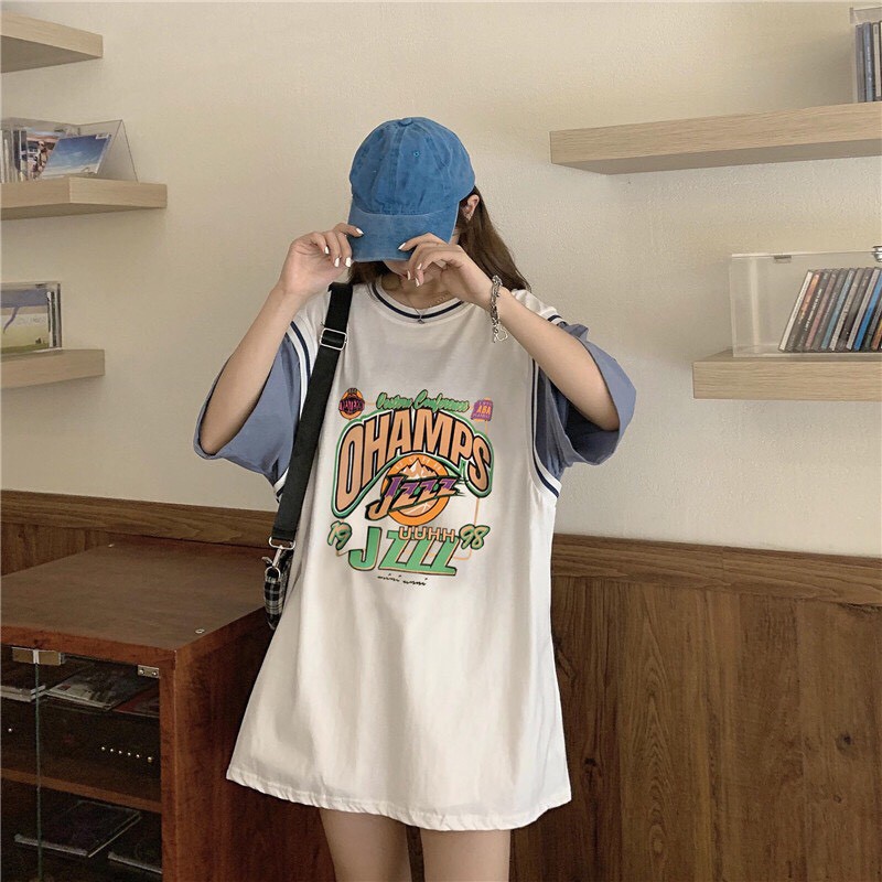 [Mã FAMAYWA giảm 10K đơn 50K] Áo thun tay lỡ form thụng Unisex, Áo phông tay phối thân OHAM thời trang nam nữ dáng rộng | BigBuy360 - bigbuy360.vn