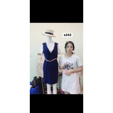 đầm yếm phối sơmi voan size S-M. S242