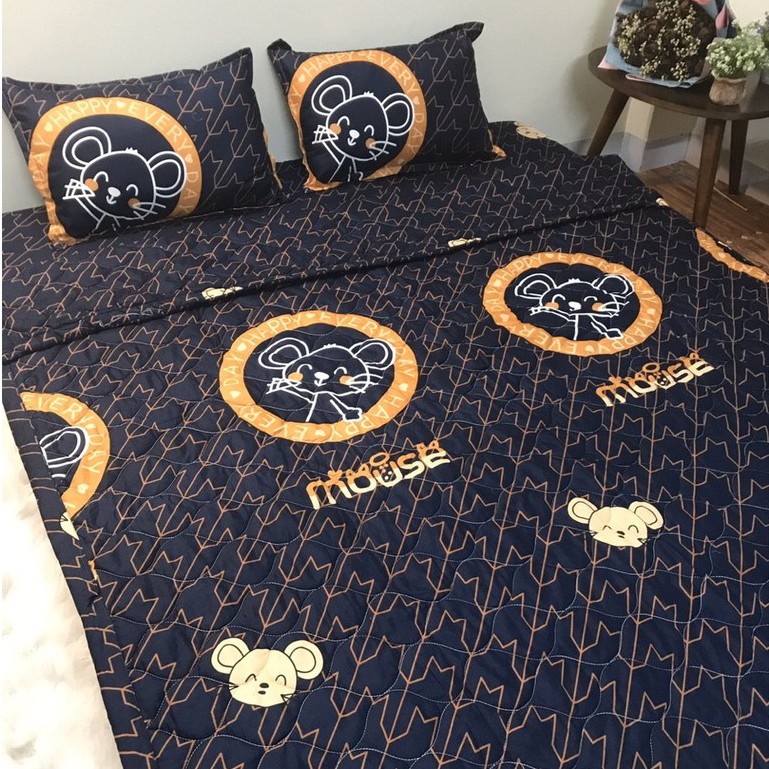 Bộ chăn hè ga gối tặng 1 vỏ gối ôm poly cotton set 5 món ( được chọn mẫu)