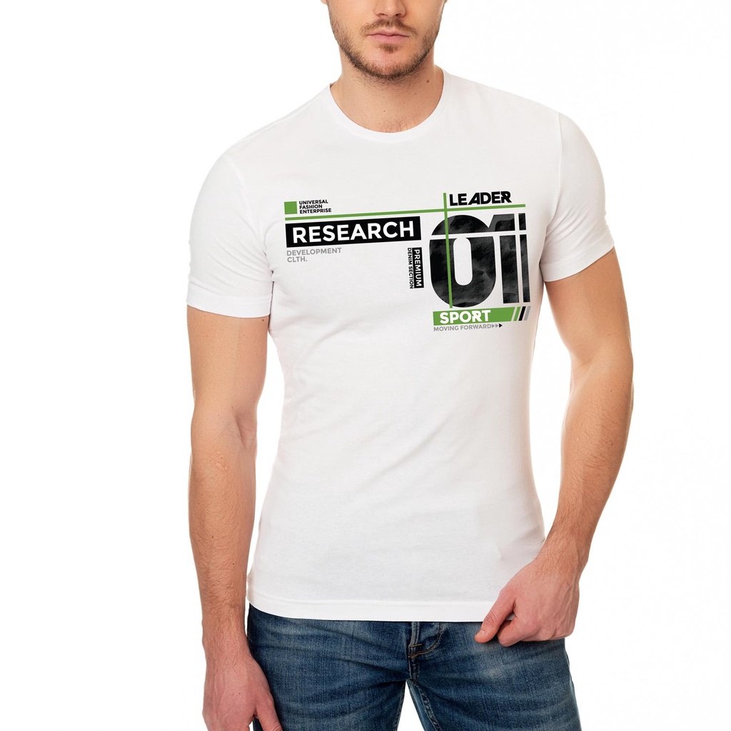Áo thun ngắn tay HTFashion research stylish typography slogan