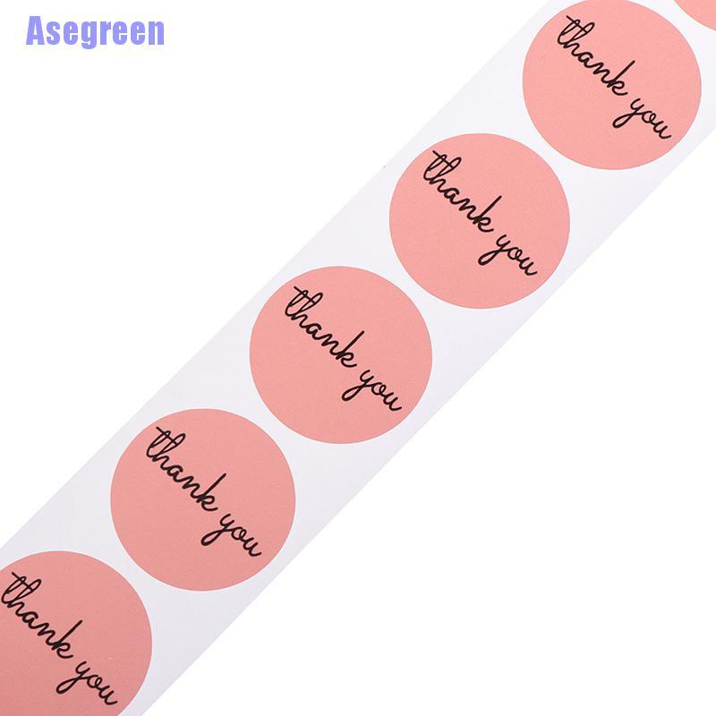 Cuộn 500 miếng dán chữ Thank You 1 inch màu hồng trang trí đa năng