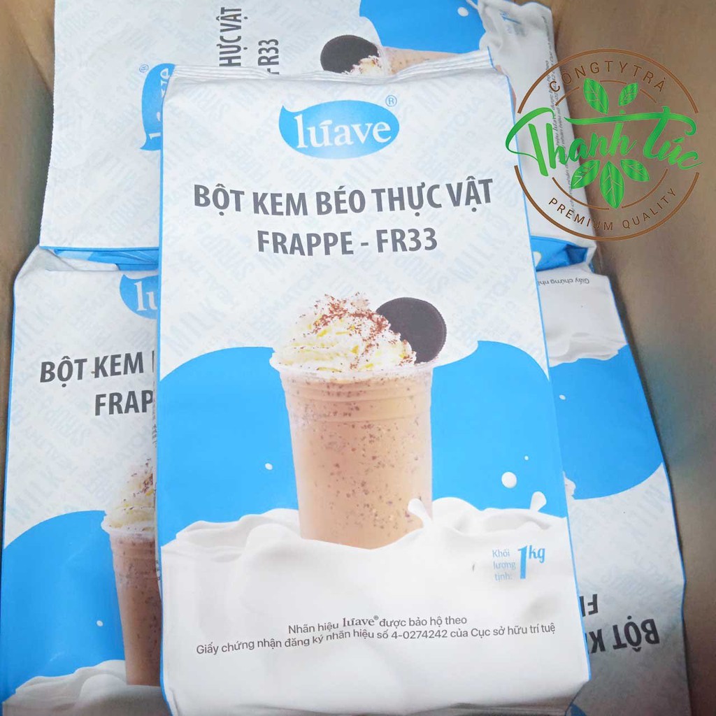 Bột Đá Xay Kem Béo Thực Vật Chống Tan Tách Nước Frappe FR33 Luave Gói 1kg