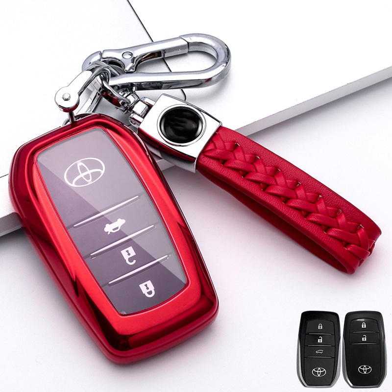 Vỏ TPU Mềm Bọc Chìa Khóa Điều Khiển Từ Xa Cho Xe Hơi Toyota Rav4 Crown Hilux Fortuner Camry Land Cruiser Prado Innova Rogue Harrier Vellfire Alphard yaris