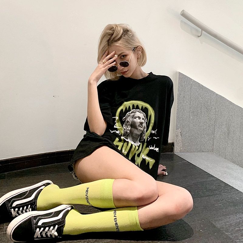 Áo thun tay lỡ nam nữ, áo phông unisex form rộng chất cotton mát mịn thấm hút mồ hôi hình đầu | BigBuy360 - bigbuy360.vn