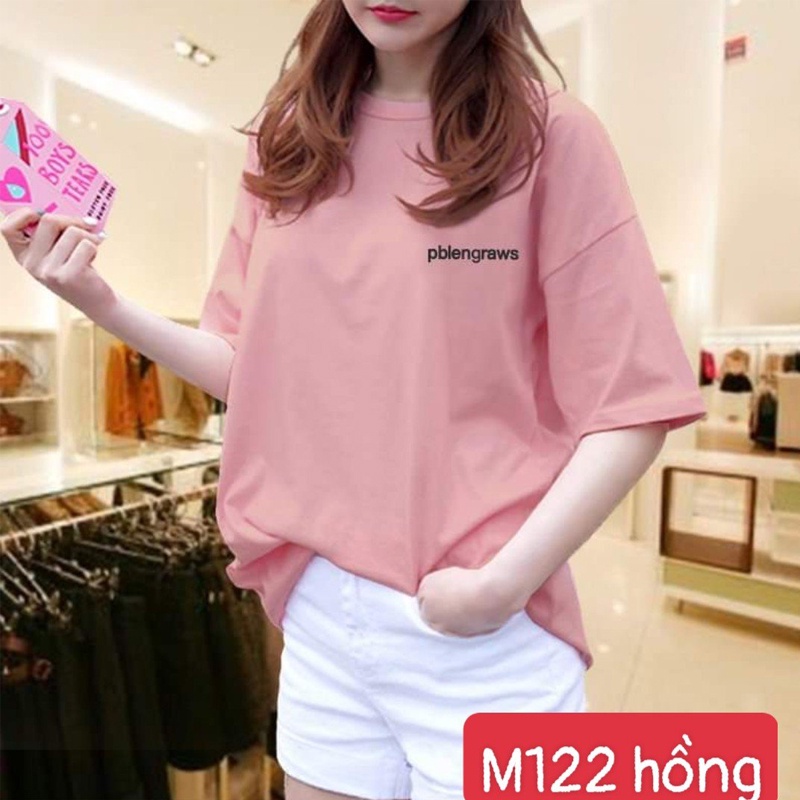 Áo thun nữ form rộng 👑FREESHIP👑 tay ngắn cổ tròn 3 màu xinh xắn, đẹp cá tính Mã Áo M122