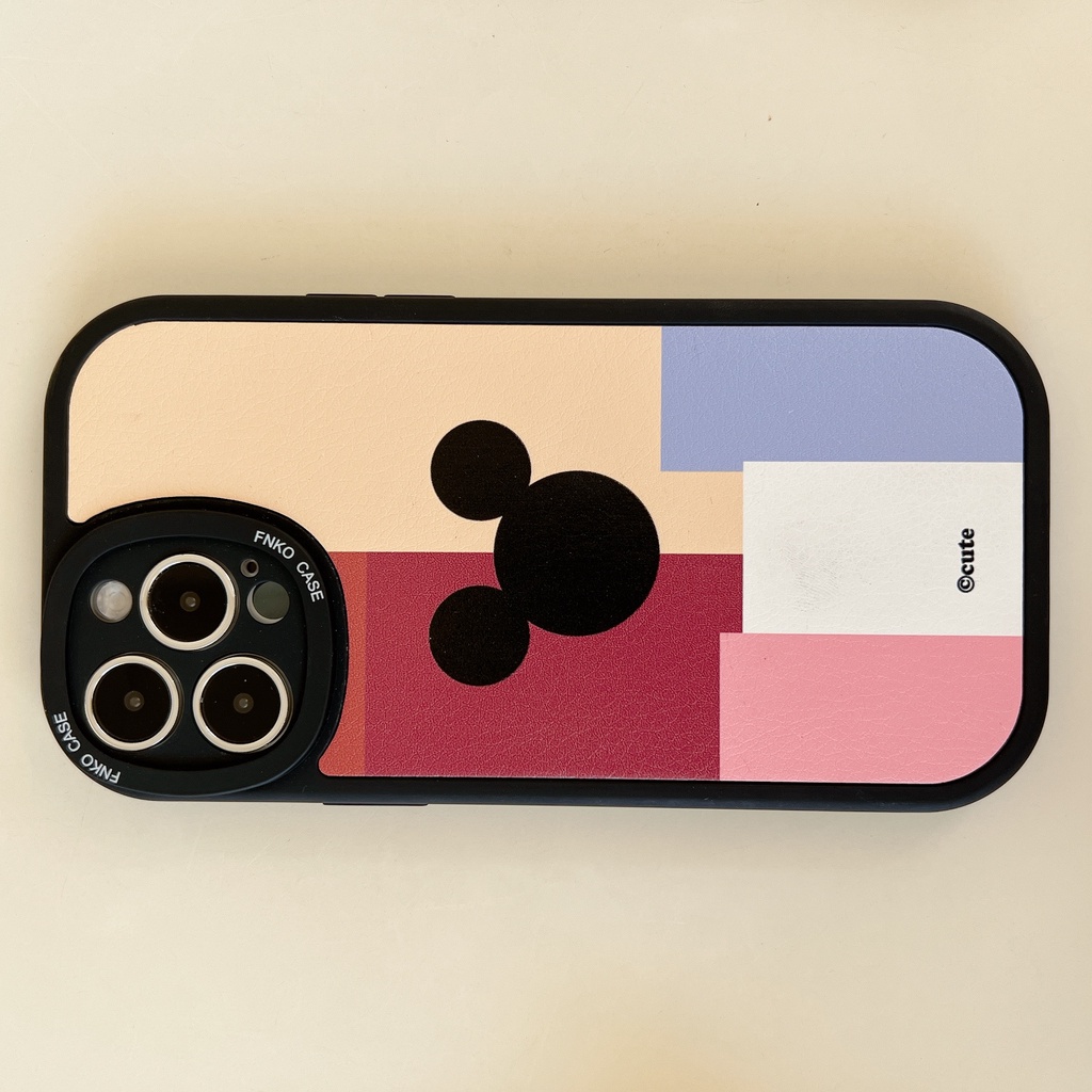 Ốp Điện Thoại Da Mềm Hình Mickey Và Minnie Cho iphone 11 12 13 pro max mini XR XS 7 8 plus