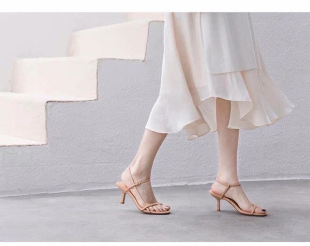 Sandal quai mảnh gót nhọn cao 5 phân tiểu thư kèm ảnh thật