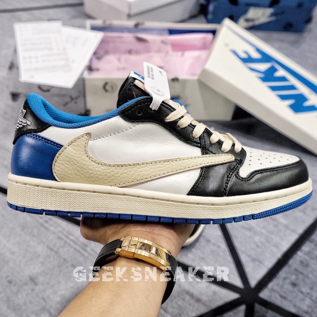 Giày Air Jordan 1 Low Travis Scott Fragment Cổ Thấp Màu Xanh đen Siêu Đẹp Sneaker World | BigBuy360 - bigbuy360.vn